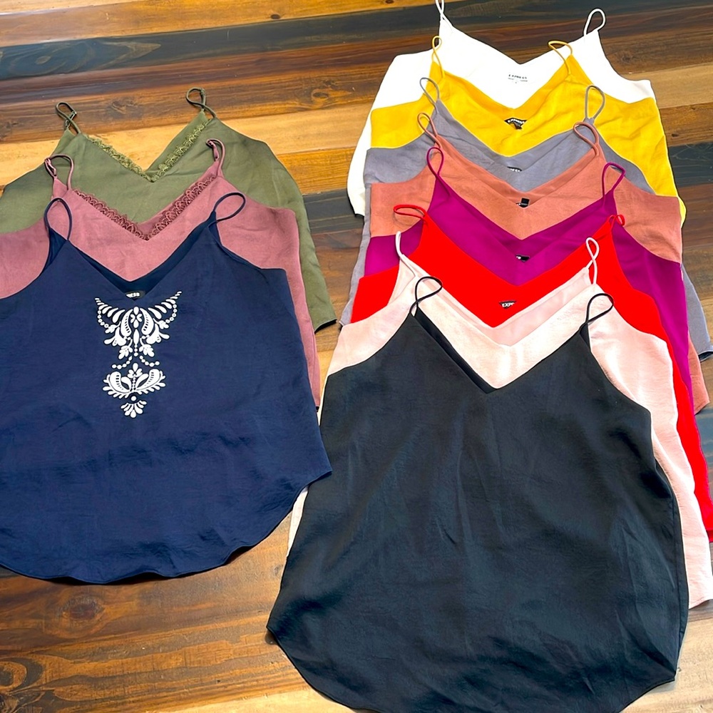 Express Downtown Camisoles-11 total in a variety of colors all size medium.